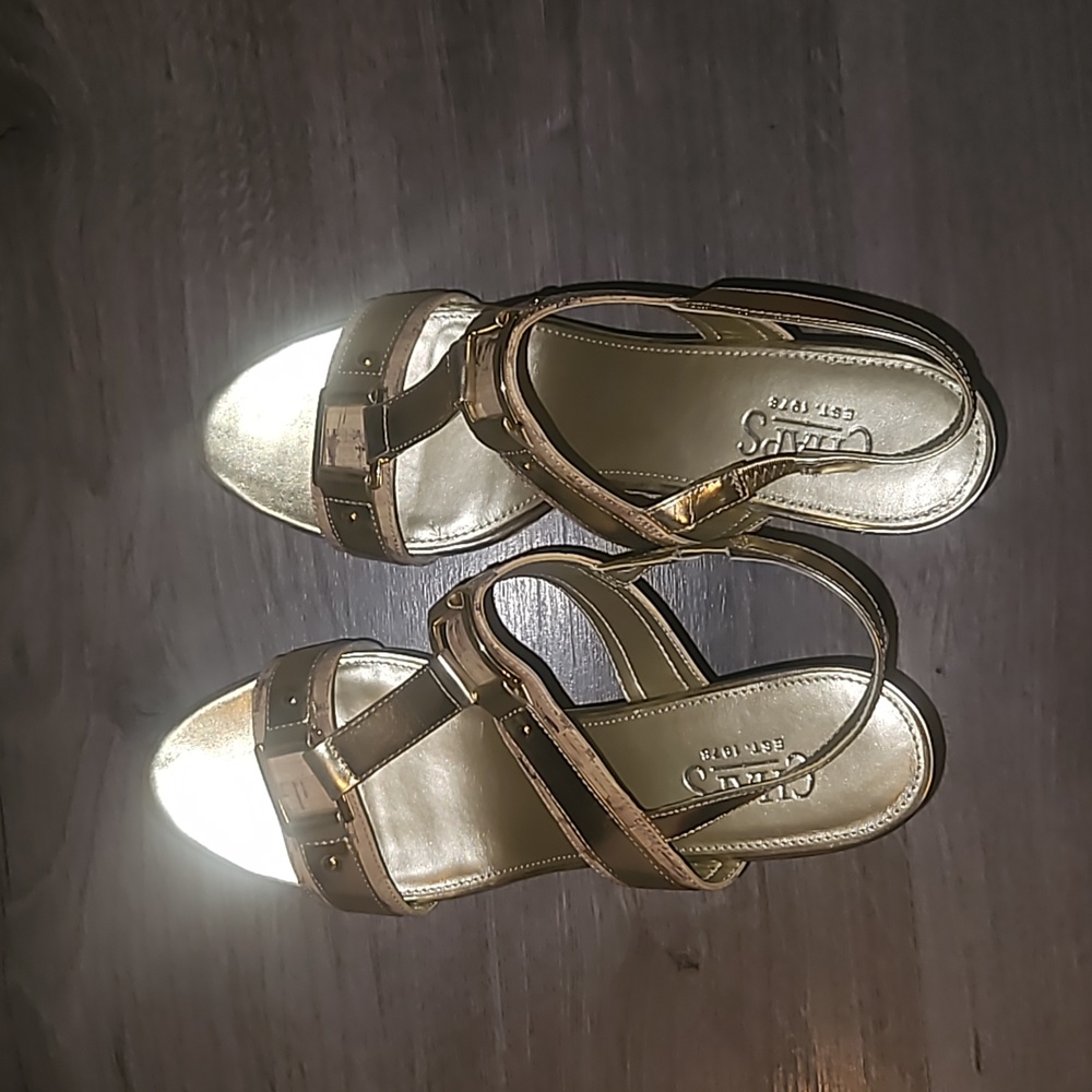 Gold Strappy Women's Sandals